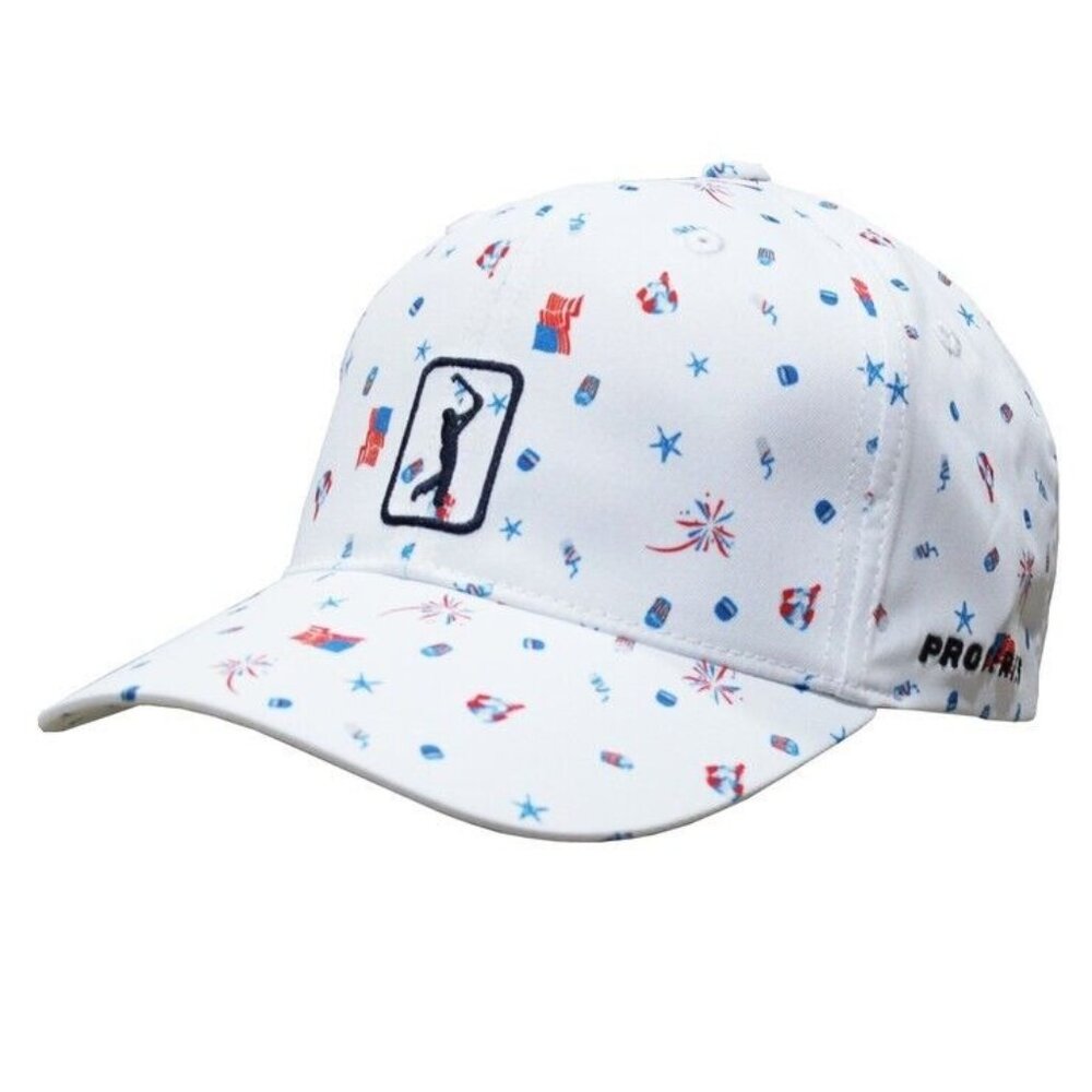 PGA Tour mens ProSeries golf hat adjustable moisture wicking American 4th of Ju
